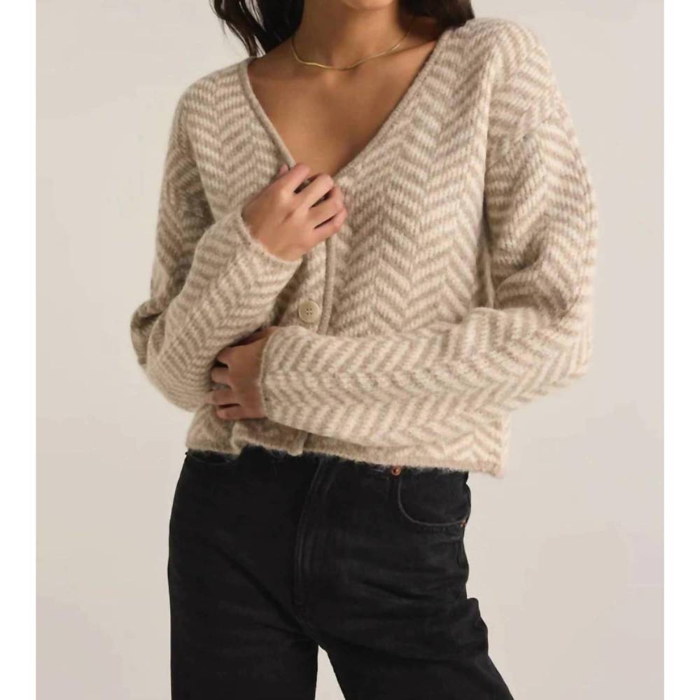 NEW Z SUPPLY naomi herringbone cardigan in sea salt - Picture 4 of 4